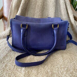 Madewell Mayfair Blue 100% Genuine Leather Satchel Crossbody Bag